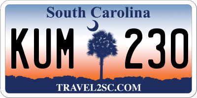 SC license plate KUM230