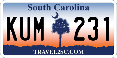 SC license plate KUM231