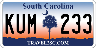 SC license plate KUM233