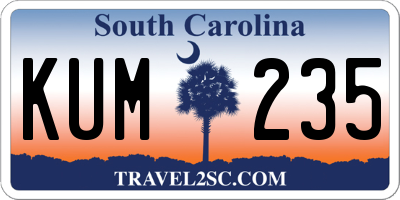 SC license plate KUM235