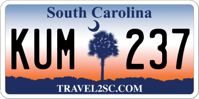 SC license plate KUM237