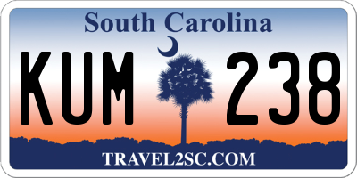 SC license plate KUM238