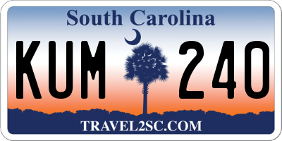 SC license plate KUM240