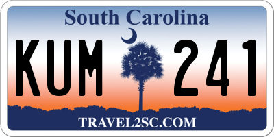 SC license plate KUM241