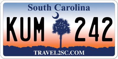 SC license plate KUM242