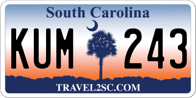 SC license plate KUM243