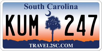 SC license plate KUM247
