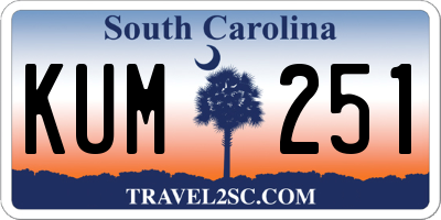 SC license plate KUM251
