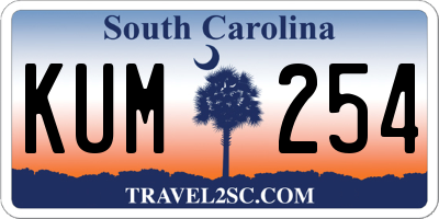 SC license plate KUM254