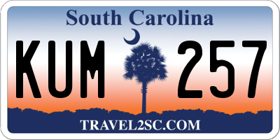 SC license plate KUM257