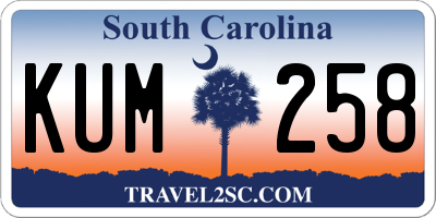 SC license plate KUM258