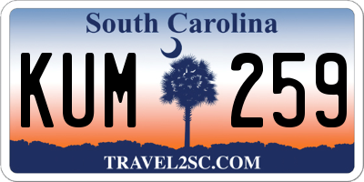 SC license plate KUM259