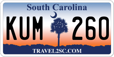 SC license plate KUM260