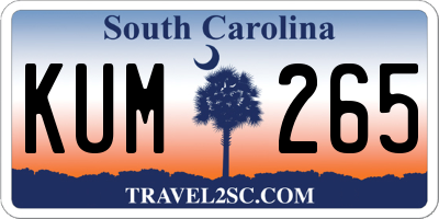 SC license plate KUM265