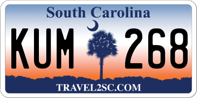 SC license plate KUM268