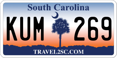 SC license plate KUM269