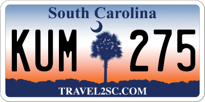 SC license plate KUM275