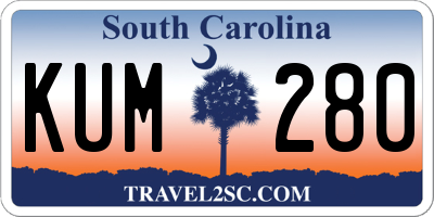 SC license plate KUM280