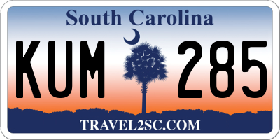 SC license plate KUM285
