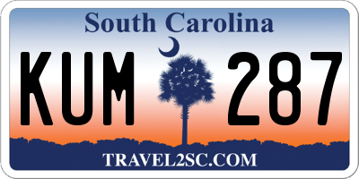 SC license plate KUM287