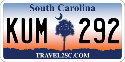 SC license plate KUM292