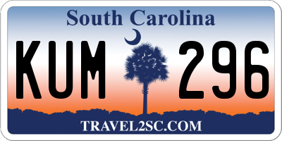 SC license plate KUM296