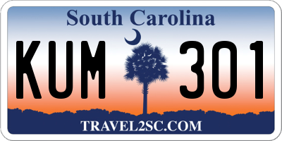 SC license plate KUM301
