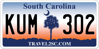 SC license plate KUM302