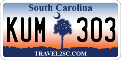 SC license plate KUM303