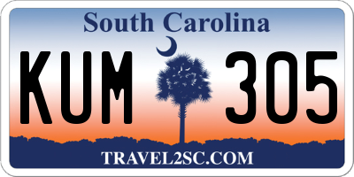 SC license plate KUM305
