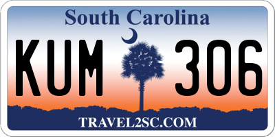 SC license plate KUM306