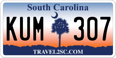 SC license plate KUM307