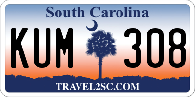 SC license plate KUM308