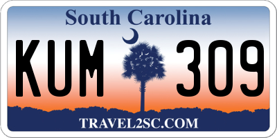 SC license plate KUM309