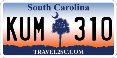 SC license plate KUM310