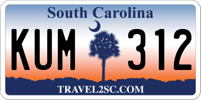SC license plate KUM312
