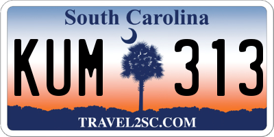 SC license plate KUM313