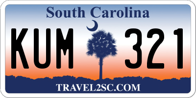 SC license plate KUM321