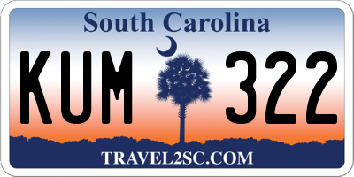 SC license plate KUM322