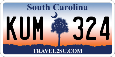SC license plate KUM324