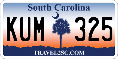 SC license plate KUM325