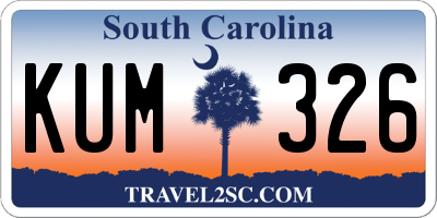 SC license plate KUM326