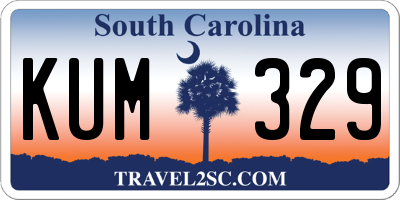 SC license plate KUM329