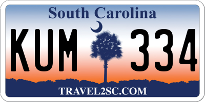 SC license plate KUM334