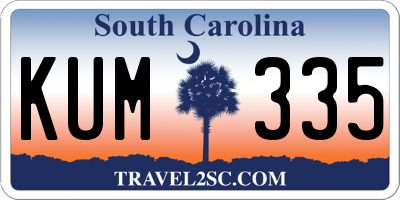 SC license plate KUM335