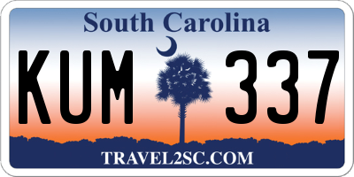 SC license plate KUM337