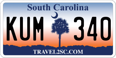 SC license plate KUM340