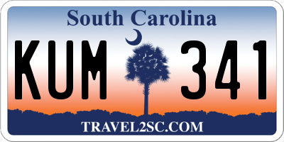 SC license plate KUM341
