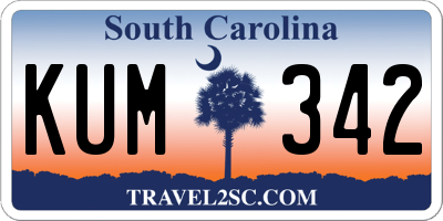 SC license plate KUM342