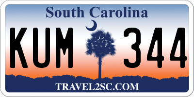 SC license plate KUM344